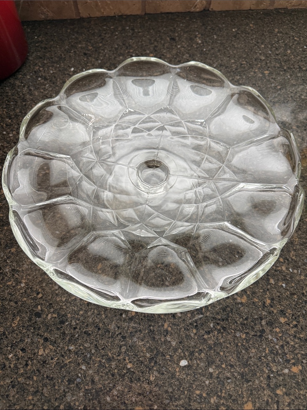 Vintage LE Smith Glass Dominion Pattern Pedestal Cake Stand
